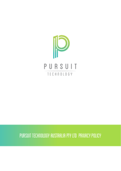 Pursuit Technology Australia Pty Ltd Privacy Policy