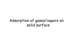 Adsorption of gases/vapors on solid surface