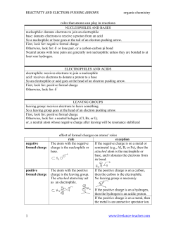 reactivity and electron-‐pushing arrows - Freelance