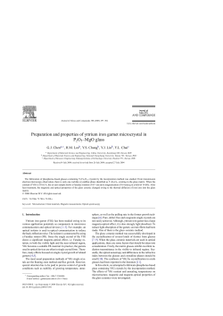Preparation and properties of yttrium iron garnet microcrystal in