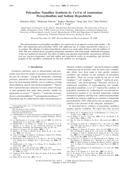 Polyaniline Nanofiber Synthesis by Co-Use of