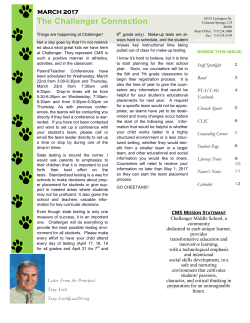 March 2017 Newsletter - Challenger Middle School