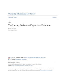 The Insanity Defense in Virginia: An Evaluation