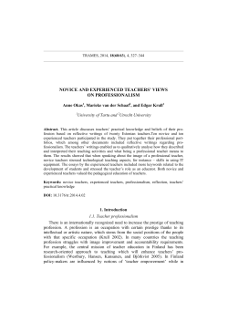 NOVICE AND EXPERIENCED TEACHERS` VIEWS ON