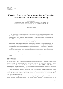 Kinetics of Aqueous Pyrite Oxidation by Potassium Dichromate