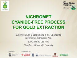 NICHROMET CYANIDE-FREE PROCESS FOR GOLD EXTRACTION