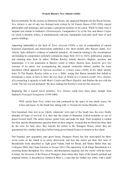 Francis Bacon`s New Atlantis