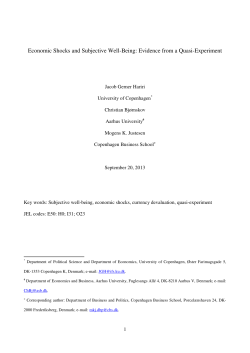 Economic Shocks and Subjective Well-Being