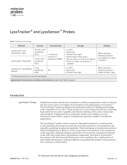 LysoTracker&reg; and LysoSensor&trade; Probes