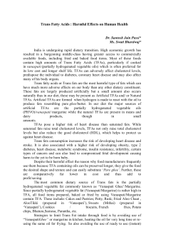 Trans Fatty Acids : Harmful Effects on Human Health