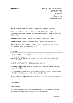 LAIA BALCELLS Woodrow Wilson School of Public and