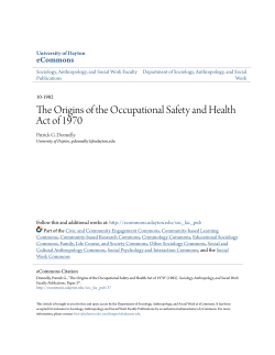 The Origins of the Occupational Safety and Health Act