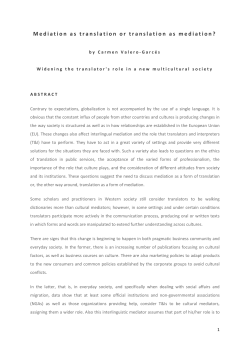 Mediation as translation or translation as mediation