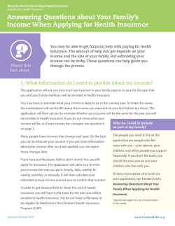 Answering Questions about Your Family`s Income