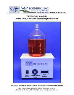 OPERATION MANUAL MIDISTIRRUS VP 706F Series Magnetic Stirrer