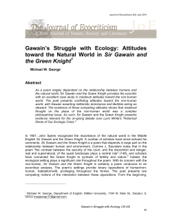 Gawain`s Struggle with Ecology: Attitudes toward the Natural World