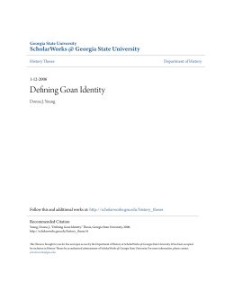 Defining Goan Identity - ScholarWorks @ GSU