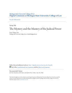 The Mystery and the Mastery of the Judicial Power