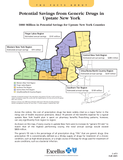 Potential Savings from Generic Drugs in Upstate New York