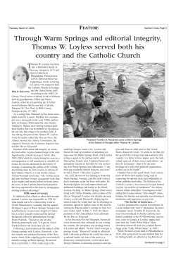 Through Warm Springs and editorial integrity, Thomas W. Loyless