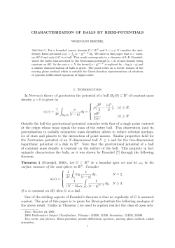 CHARACTERIZATION OF BALLS BY RIESZ