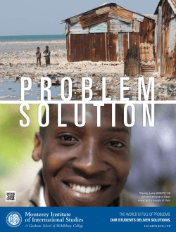 THE WORLD IS FULL OF PROBLEMS. OUR STUDENTS DELIVER