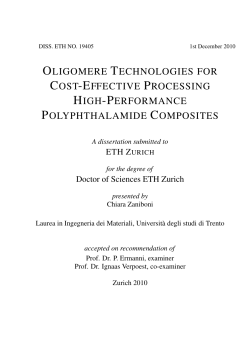 Oligomere Technologies for Cost-Effective - ETH E