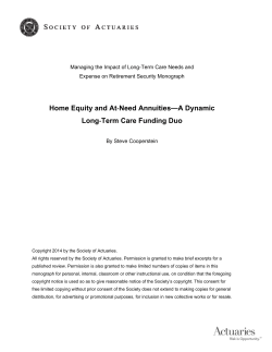 Home Equity and At-Need Annuities&mdash;A Dynamic Long
