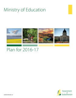 Plan for 2016-17 Ministry of Education - Finance