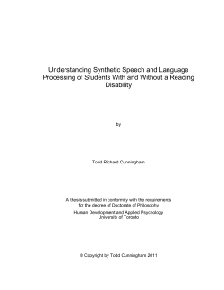 Understanding Synthetic Speech and Language Processing of