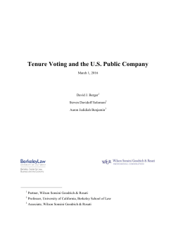 Tenure Voting and the US Public Company