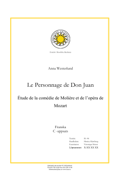 Le Personnage de Don Juan