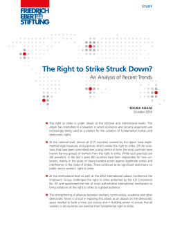 The Right to Strike Struck Down? - Bibliothek der Friedrich