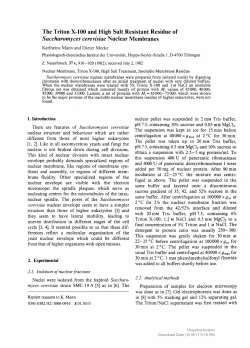 Saccharomyces cerevisiae Nuclear Membranes