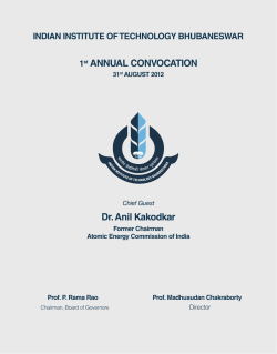 First Convocation Brochure - Indian Institute of Technology