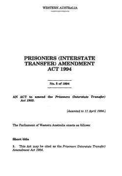 prisoners (interstate t sfer) ment act 1994