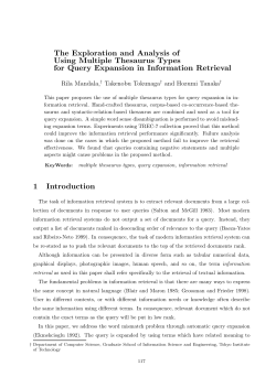 The Exploration and Analysis of Using Multiple Thesaurus Types for