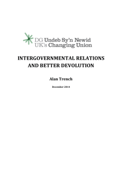 intergovernmental relations and better devolution