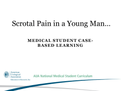 Scrotal Pain in a Young Man… - American Urological Association