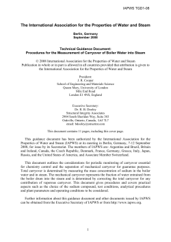 The International Association for the Properties of Water and Steam