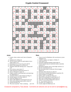 Cryptic Control Crossword - 2012 American Control Conference
