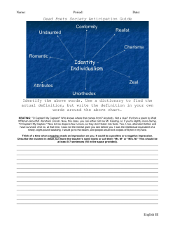 Film Study: Dead Poets Society - Mercer Island School District