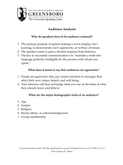 Audience Analysis - UNCG Speaking Center