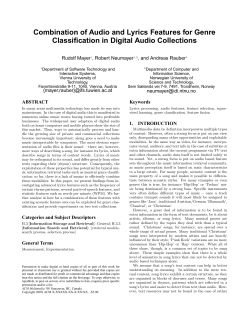 Combination of Audio and Lyrics Features for