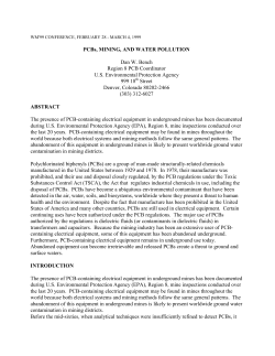 PCBs, MINING, AND WATER POLLUTION Dan W. Bench Region 8