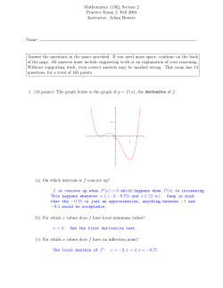 Mathematics 113Q, Section 2 Practice Exam 2, Fall