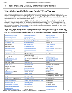 False, Misleading, Clickbaity, and Satirical “News