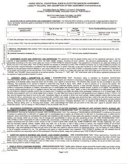 Pre-Ride/Activities Agreement