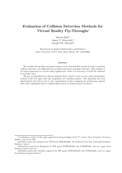Evaluation of Collision Detection Methods for Virtual