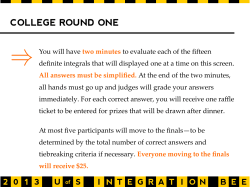 2013 College Round One